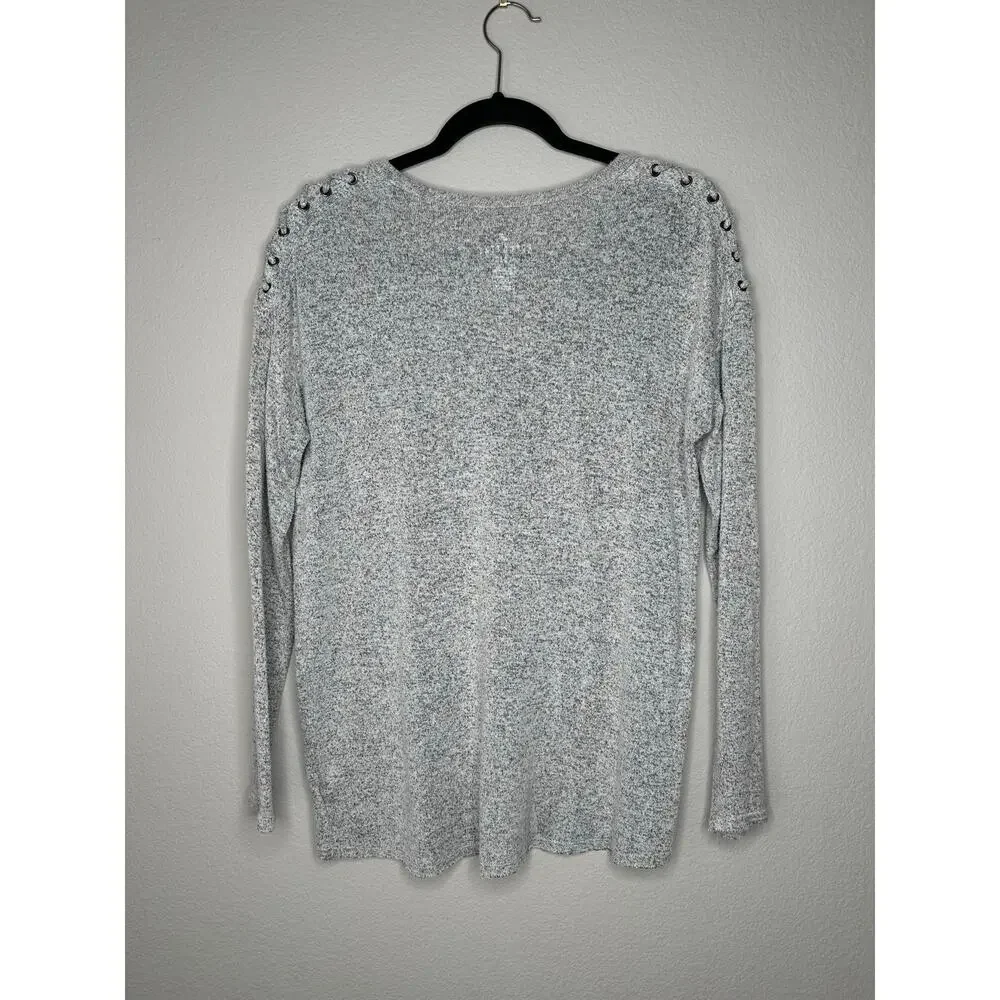 AMERICAN EAGLE Soft and Sexy Plush Lace Up Shoulder V Neck Oversized Pullover XS - Picture 3 of 8
